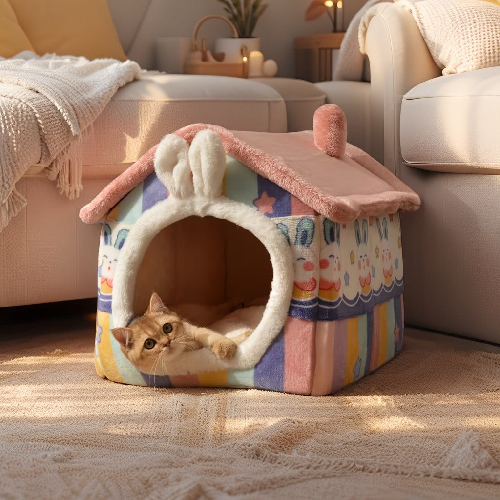 Pawsola – Kuschelhaus „Bunny Home“ für Katzen Pawsola