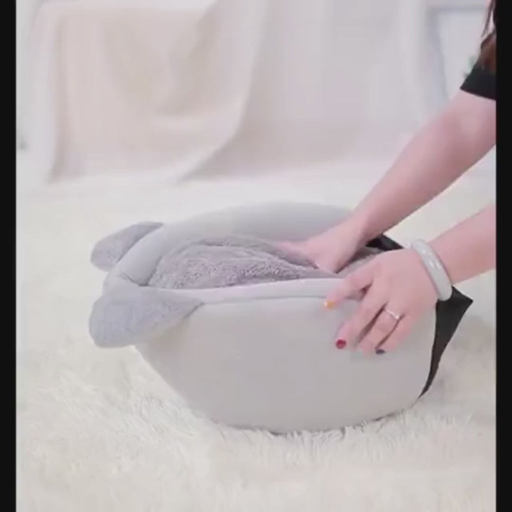 Pawsola™ Katzenhöhle – Weiches, gemütliches Katzenbett mit herausnehmbarem Kissen